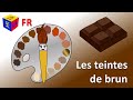 Apprendre les couleurs avec un pinceau magique les teintes de marron. Dessin animé en français