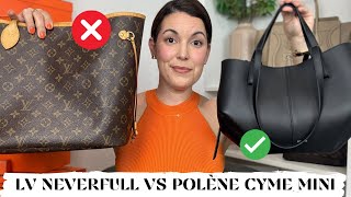 *IN DEPTH* COMPARISON - LOUIS VUITTON NEVERFULL VS POLENE CYME MINI 🥊 laptop, strap comfort...