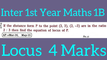 Inter 1st Year Maths 1B||locus in telugu@maths naresh eclass