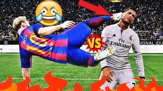 ماتش القمة : قتال بارشلونه مع ريال مدريد barcelona vs real madrid pes 2021 بيس 2021 العاب اطفال !!!!