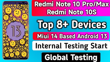 Global - Miui 14 Based Android 13 Internal Testing Start from Note 10 Pro/Max, Note 10S & 7 Devices