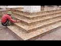 Build and Install Granite Very Big on Porch Step - Beautiful Construction Design