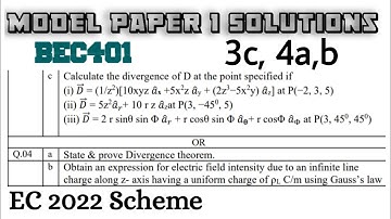 #3 Electromagnetic Theory Model Paper 1 3c,4a,4b Solved 4th Sem ECE 2022 Scheme VTU BEC401