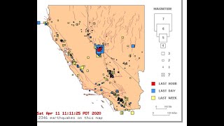 5.2 Earthquake near Long valley Super Volcano 4/11/2020