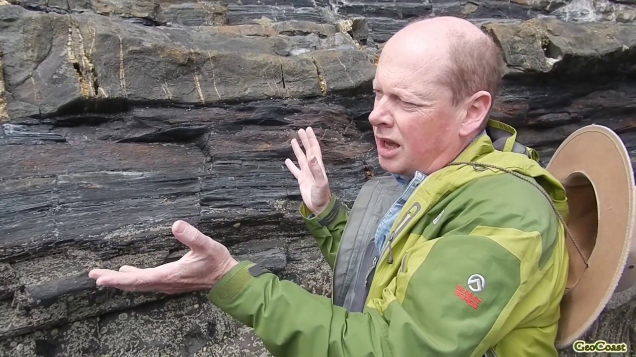 Boudinage - example from the Old Head of Kinsale, Co. Cork, Ireland