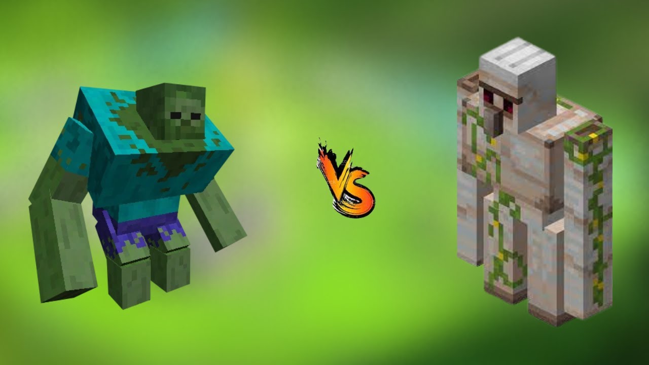 Minecraft Zombie VS Iron golem YouTube