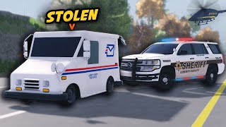 STOLEN MAIL TRUCK RUNS FROM POLICE!!! - RPF - ER:LC Liberty County Roleplay - EP 23