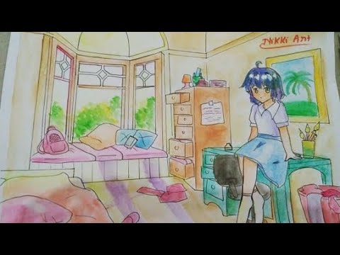 Thi Vẽ Anime Chủ Đề Căn Phòng Của Em - An Pi Tv Coloring - Youtube