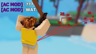 using EVERY HACK against an AC MOD (Roblox Bedwars)