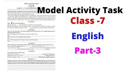 Model Activity Task // Class -7 // English Part-3