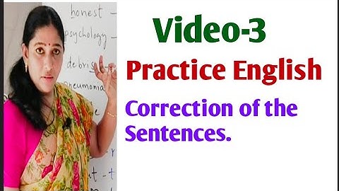 English  Grammar Video -3 Correction of the Sentence .