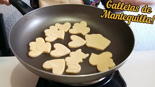 GALLETAS de MANTEQUILLA en SARTEN! 🍳😱 con solo 3 INGREDIENTES! 🍪🤤