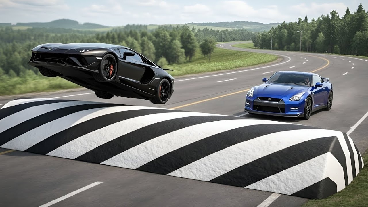 Cars vs Massive Speed Bump Challenge #01 | BeamNG.drive Realistic Crashes