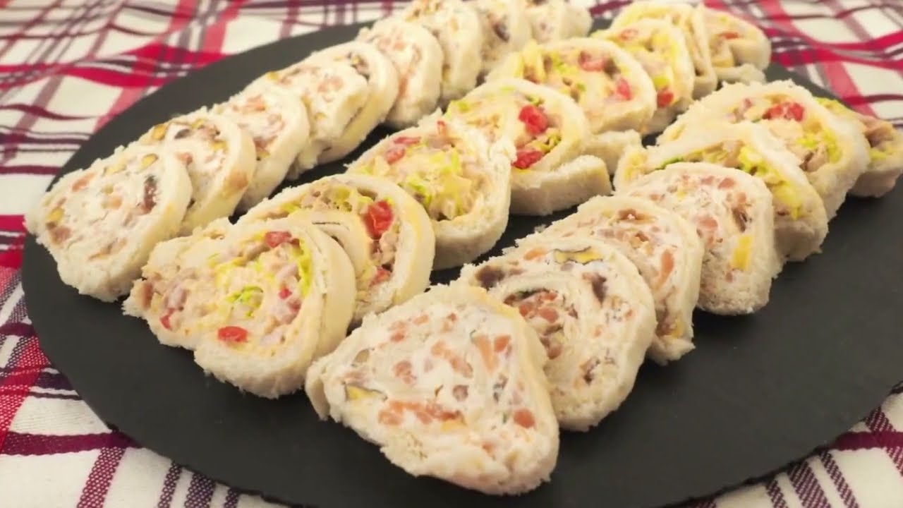 2 Легких канапе с нарезанным хлебом - закуски и партийные закуски