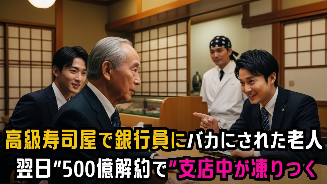 「口座の総額はいくらだ？」翌日、老人は総額5000億円に上る口座100件を閉鎖すると宣言し、支店内は大混乱に陥った。