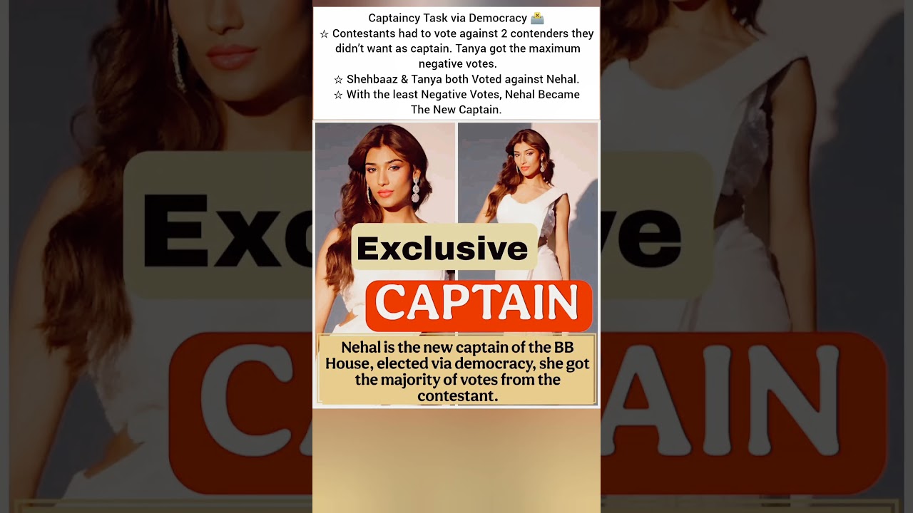 Nehal Chudasama New Captain in BB 19 🥰👀 