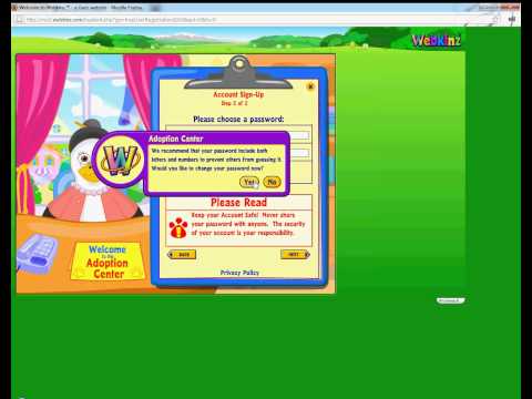 Como fazer uma conta de teste Webkinz