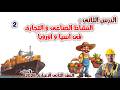 درس النشاط الصناعى و التجارى فى اسيا واوروبا للصف الثانى الاعدادى المنهج الجديد 2026