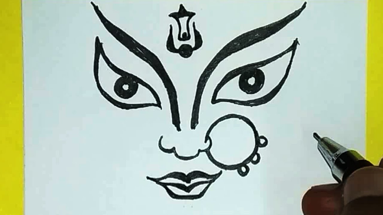 Durga Puja Drawing easy | Navratri Special durga | How to Draw maa