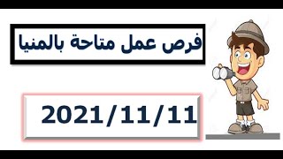 فرص عمل متاحة بمحافظة المنيا 2021/11/11