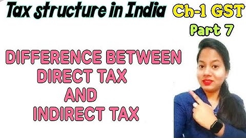 Difference between Direct Tax and Indirect Tax || Tax structure in India || GST ||Bcom 5th semester