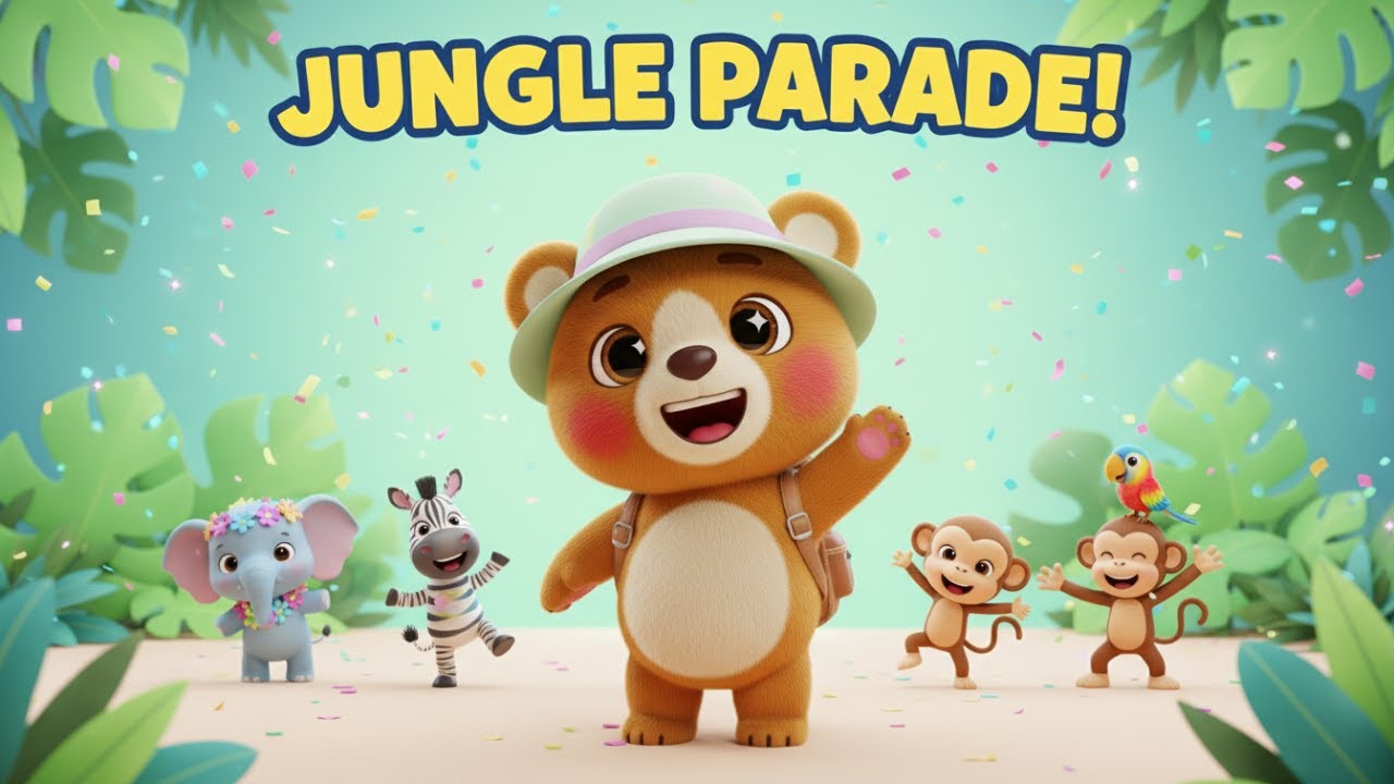 Jungle Parade with Kiddu 🌴🎉 | Fun Kids Song & Animal Adventure
