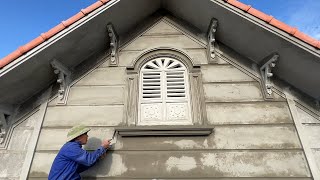 Amazing Techniques Construction Rendering Sand & Cement Decorative On Concrete Walls