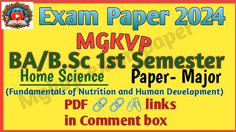 BA FIRST SEM FUNDAMENTAL OF NUTRITION AND HUMAN DEVELOPMENT PAPER-Major#mgkvpexampaper#exam#paper#