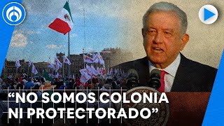 Marcha de AMLO: Así fue su fuerte discurso contra Estados Unidos; "ya no hay simulación", dice