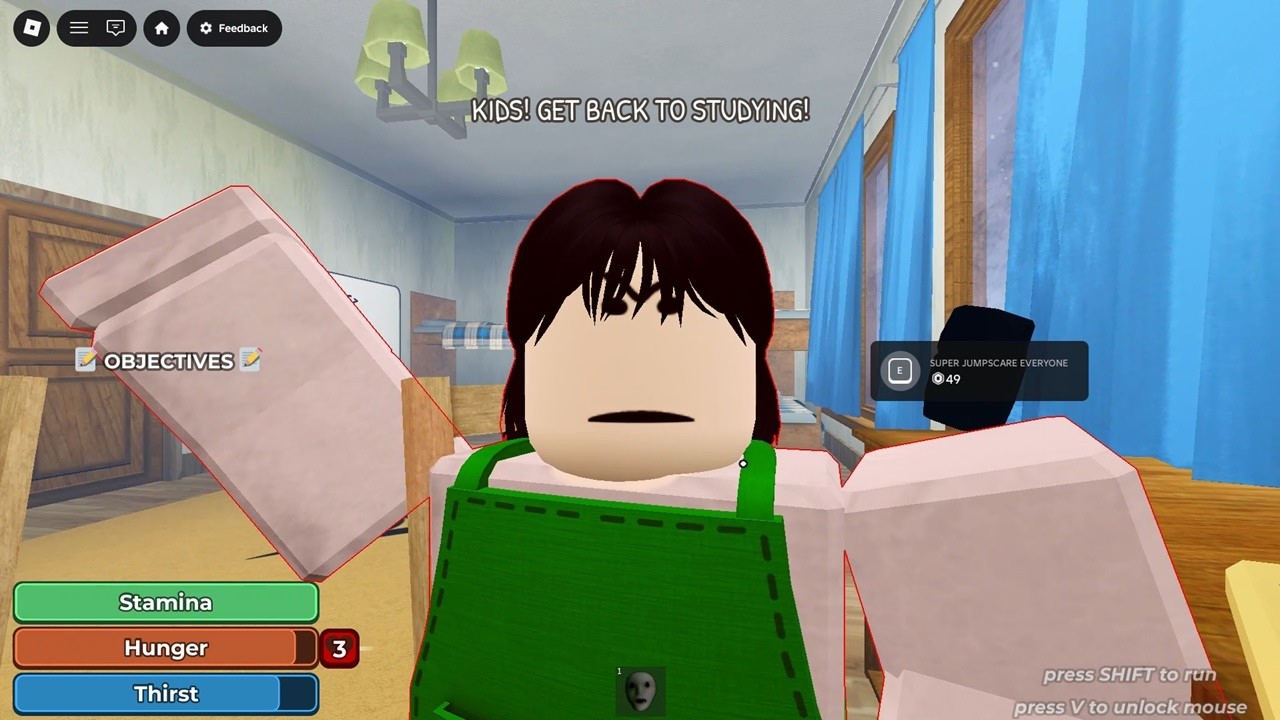 Parents Horror House gameplay with the parent chasing the player