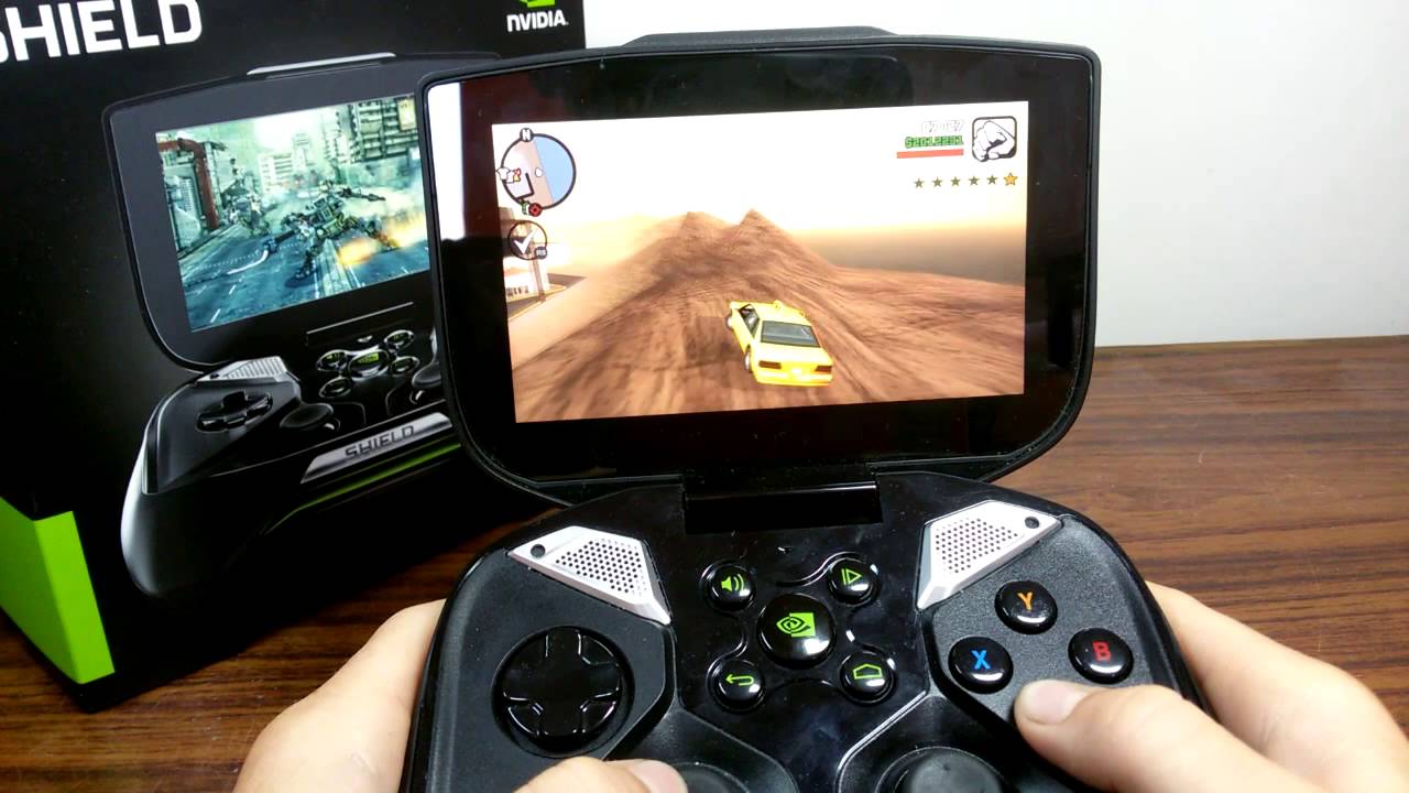 Nvidia shield игры. NVIDIA Shield Portable 2. NVIDIA Shield 2023. Игровая консоль портативная с ГТА 5. Консоль игровая приставка ГТА 5.