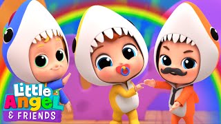 Baby Shark with Rainbow Colors | Little Angel And Friends Kid Songs