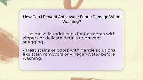 How Can I Prevent Activewear Fabric Damage When Washing? - Homekeeping Handbook