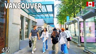 【4K】☀ Downtown Vancouver BC, Canada. Amazing sunny day.  Relaxing Walk.