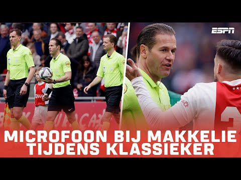 Microfoon bij Danny Makkelie tijdens vermakelijke Ajax - Feyenoord | SPECIAL | Extra Tijd