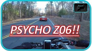 Motorcycle Vs. Corvette Z06 | INSANE CORNER SPEED