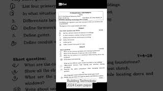 Building Technology 2024 Exam Paper Purbanchal University Be Civil 2Nd Semester