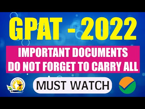 UNDERTAKING, SELF DECLARATION, DOCUMENTS CARRY FOR GPAT-2022 EXAMINATION, DOWNLOAD ADMIT CARD