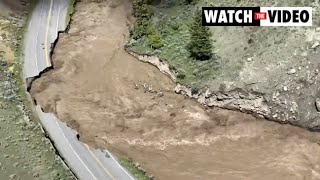 Extreme flooding and mudslides at Yellowstone National Park