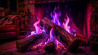 π Vintage Purple Fireplace - Warm Glowing Flames - 4K Quality