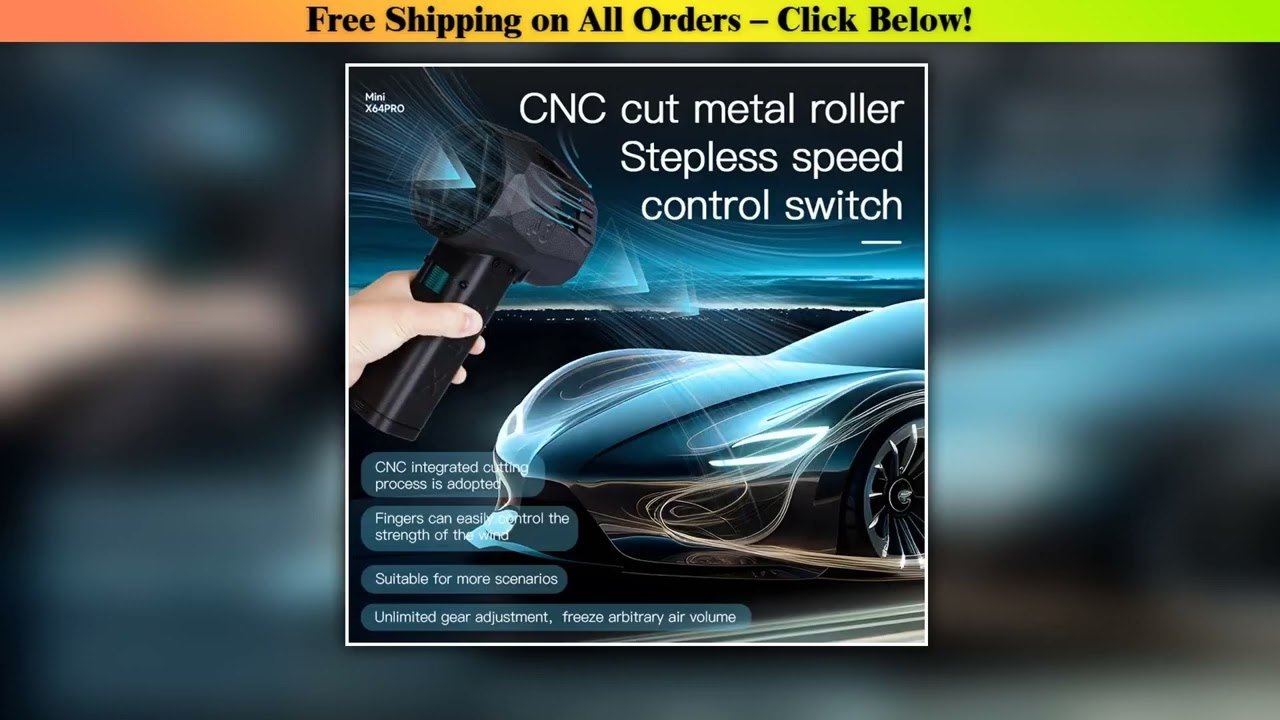 X64 Pro Car Violent Blower Powerful Electric Air Blower Brushless Motor Thrust Electric Air Duster