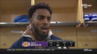 Troy Brown Postgame Interview | Los Angeles Lakers beat New York Knicks 129-123