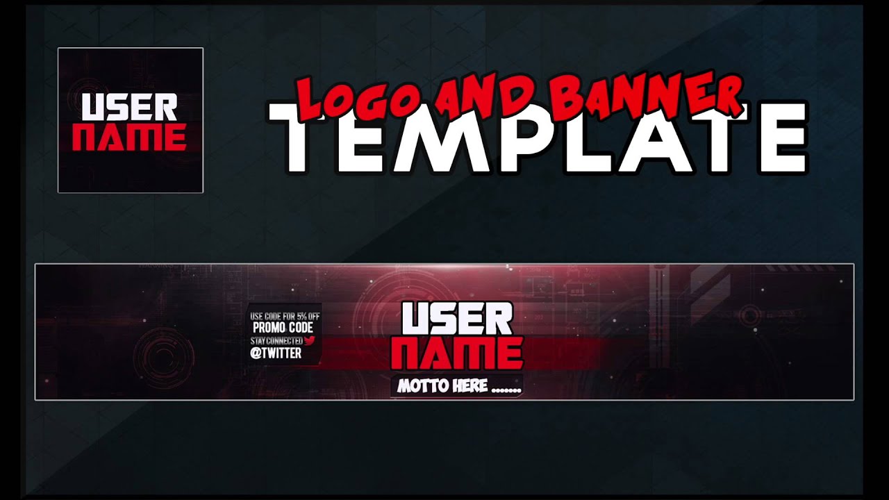 Youtube Banner and logo template PSD YouTube