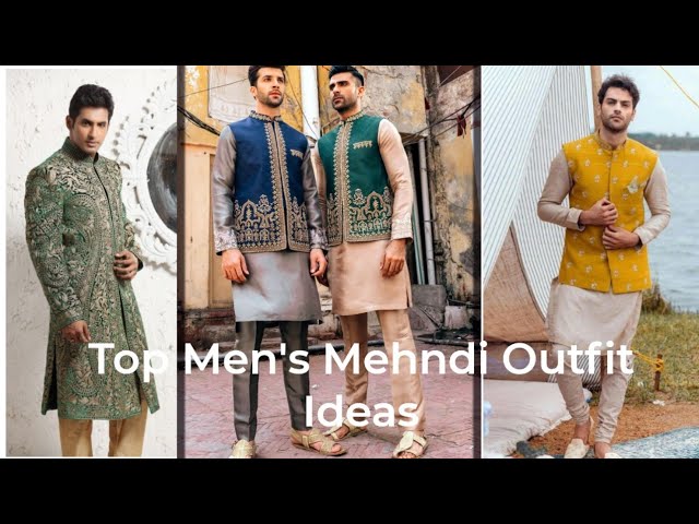 Stylish and Dapper Mehndi Dresses for Grooms