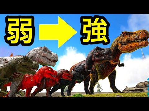 ティラノサウルス強さ７段階 普通 アルファ 神サウルス Ark 実況 Youtube