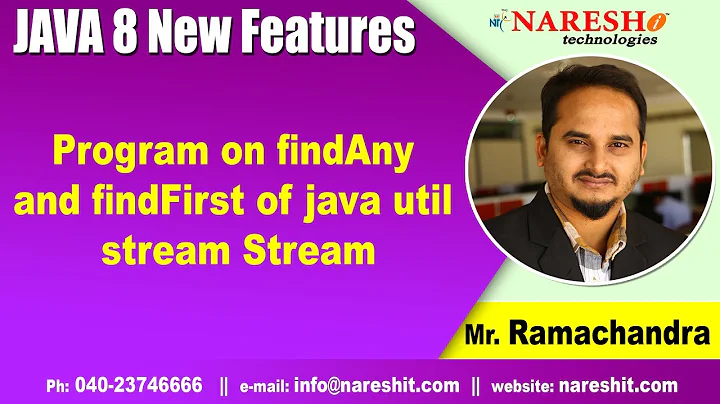 Program on findAny and findFirst of java util stream Stream | Java 8 New Features | Mr.Rama Chnadra