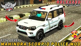 Download MAHINDRA SCORPIO POLICE CAR MOD For Bus Simulator Indonesia | BUSSID V4.0.4 | #bussidmods screenshot 5