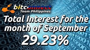 Bitconnect Tagalog - Total Interest for the month of Sept 2017 - 29.23%
