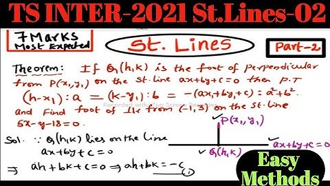 TS INTER-2021 St. Lines-02 most imp. 7 Marks easy Methods @MATHSSUPERTIPSANDTRICKS