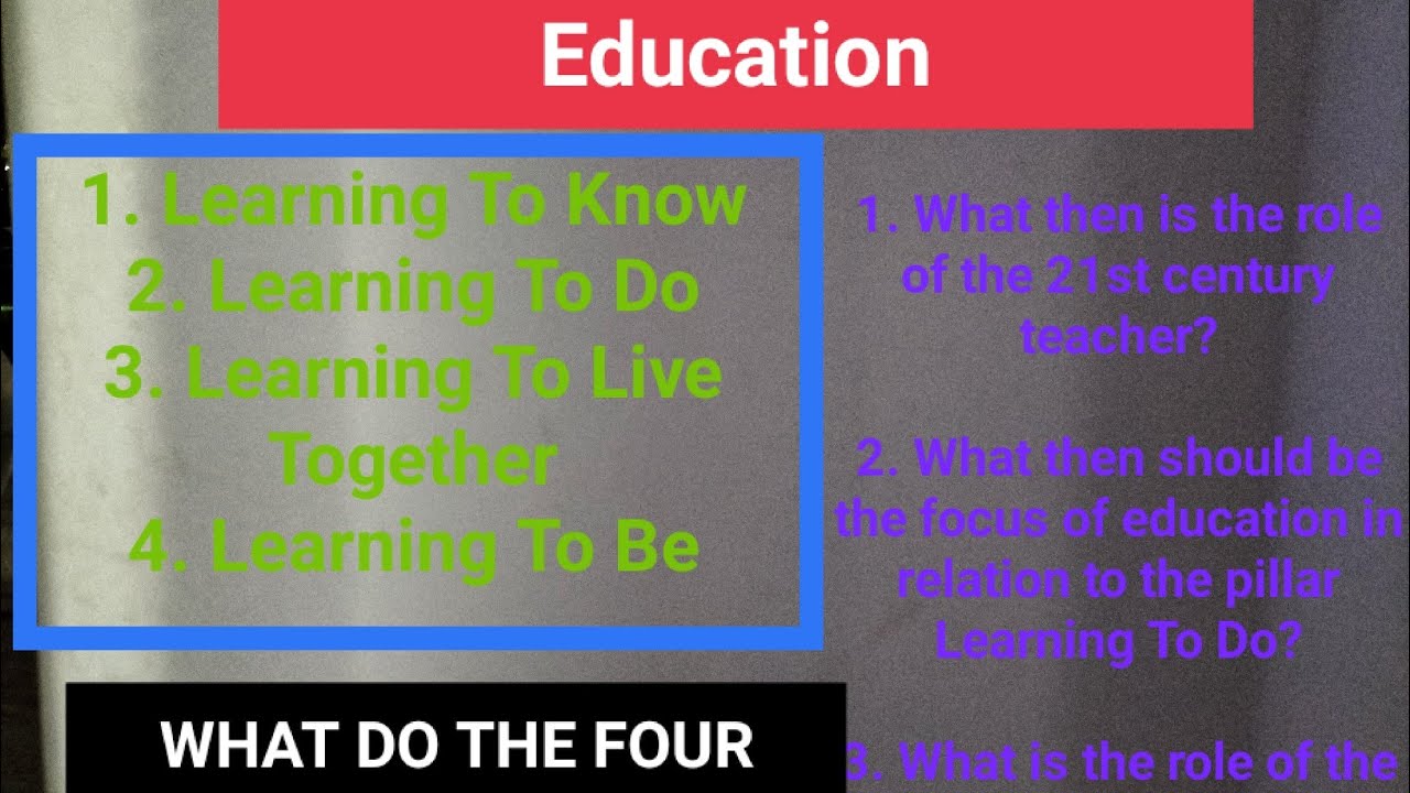 The Four Pillars of Education YouTube